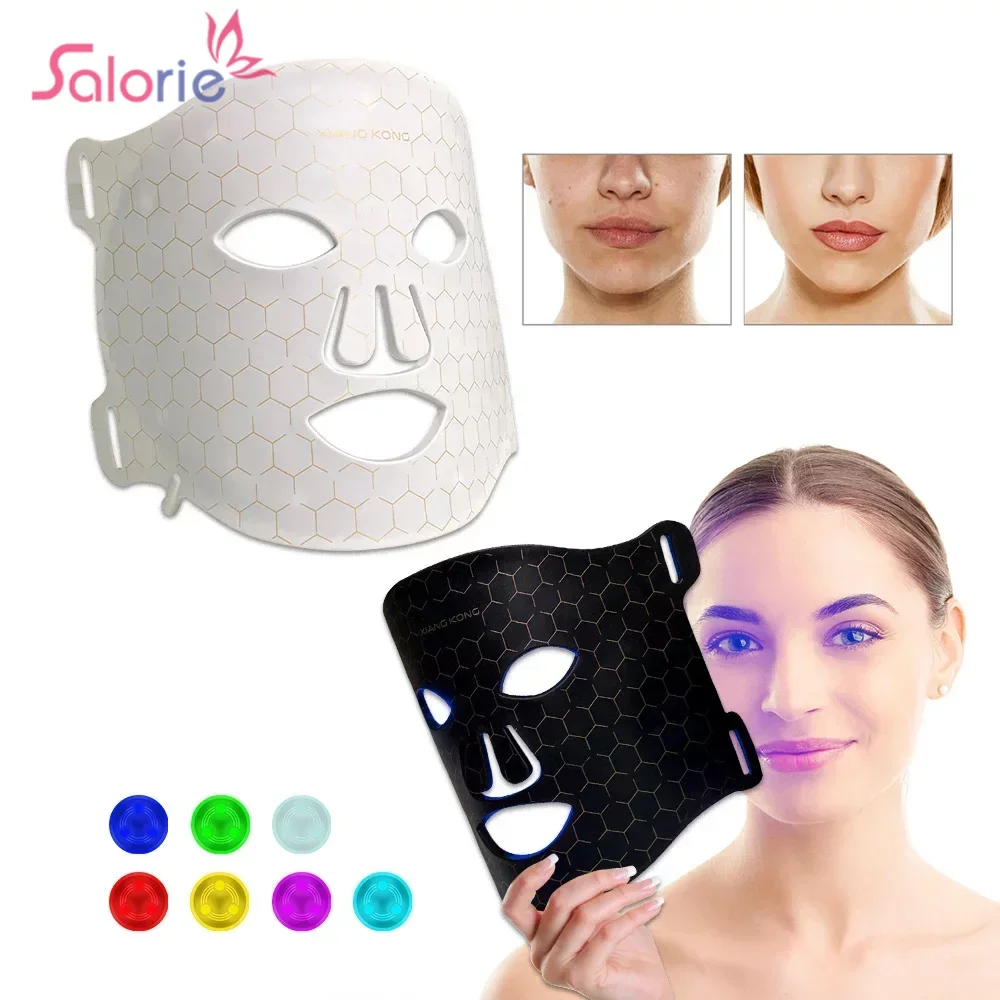 

LED Light Beauty Soft Face Mask Instrument 7 Colors Facial SPA Photon Therapy Treatment for Anti Wrinkle Acne Skin Rejuvenation