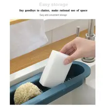 

Telescopic Sink Rack Adjustable Storage Basket Drainer Holder Faucet Plastic Draining Supplies Household Racks S5Q6