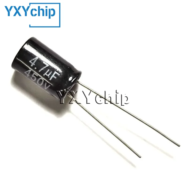 

20PCS 450V 4.7uF 450VDC 4.7MFD Aluminum Electrolytic Capacitor 8*12mm Radial 4.7mf450v 4.7uf450v 450v4.7mf 450v4.7uf