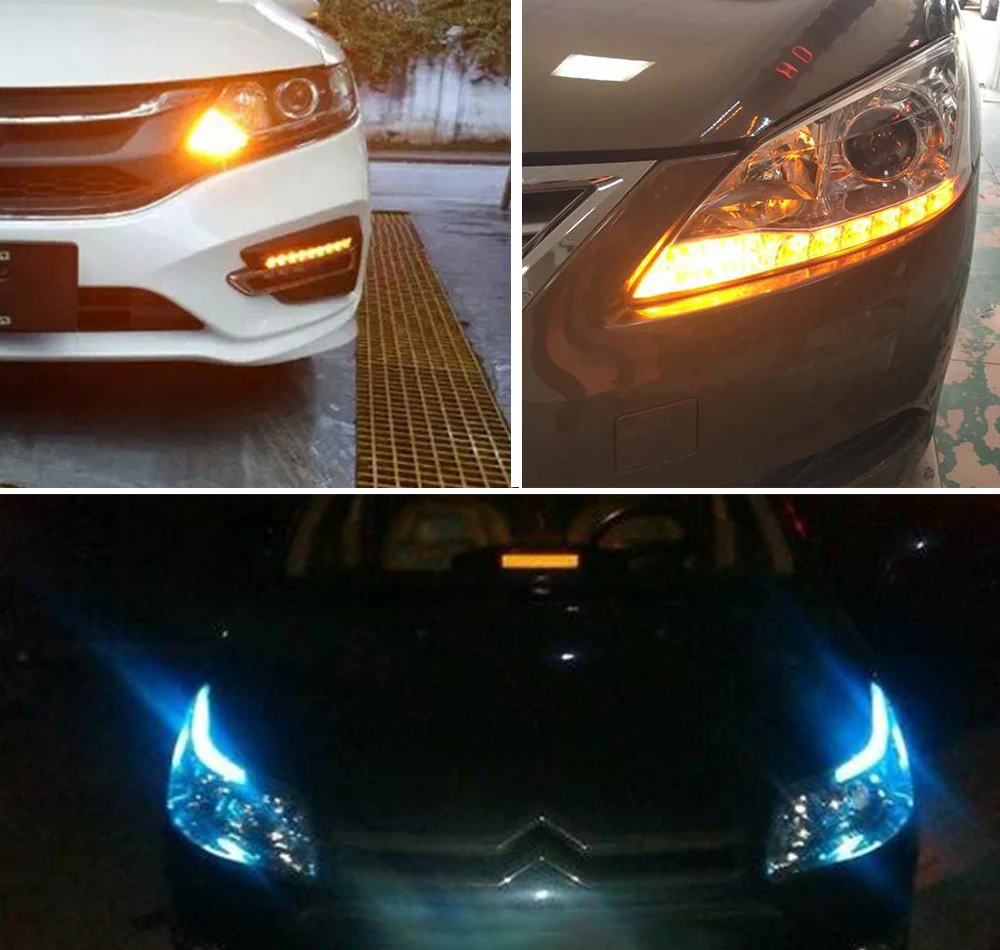 2X ȭǥ ڵ LED ְ  12V DRL ġ  Ʈ, ڹ  ȭƮ  帣  õ