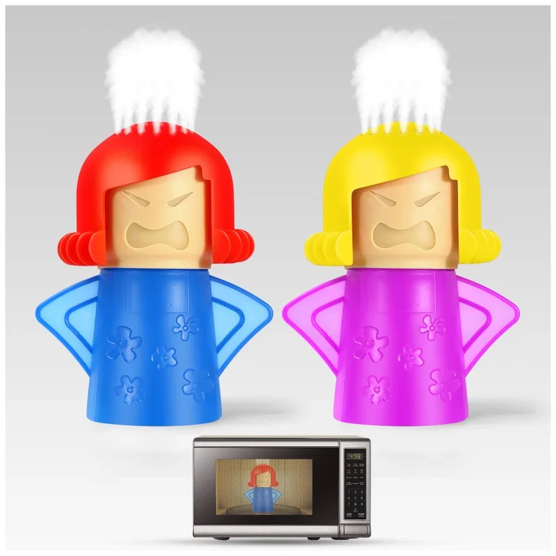 Angry Mama Microwave Cleaner Oven Steam Cleaner Easily Cleans Microwave Appliances for The Kitchen Refrigerator Cleaning Tools