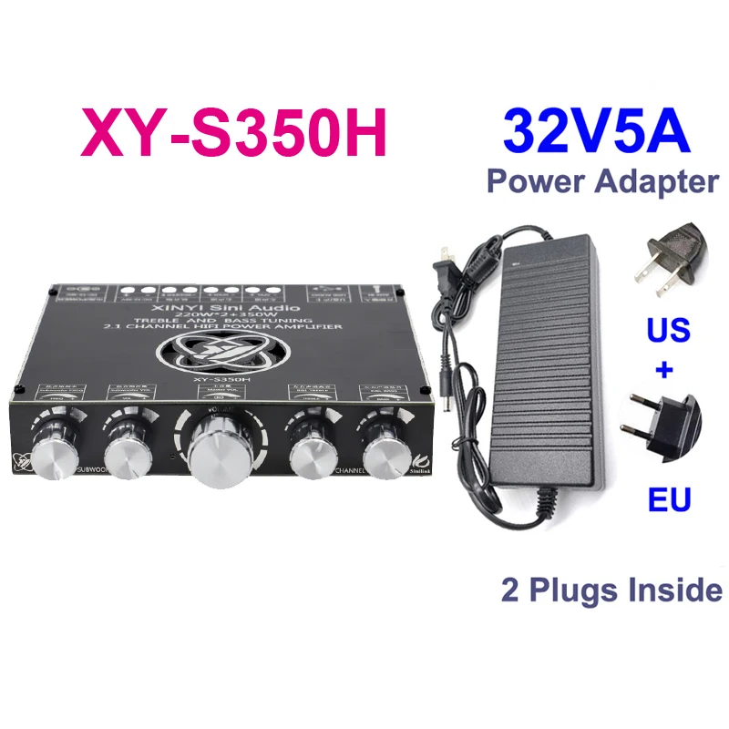 2*220W+350W TPA3251 Bluetooth Power Amplifier Board 2.1 Ch Class D USB Sound Card Subwoofer Theater Audio Stereo Equalizer Amp amplifier speaker Audio Amplifier Boards