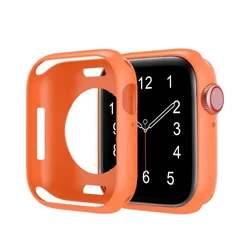 Soft Silicone Protective Case for Apple Watch - Flexible Bumper Shell Cover (Orange)