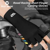WEST BIKING Summer Half Finger Cycling Gloves Ultralight Breathable Road Bike Racing Gloves Anti-Slip SBR Pad Cooling Sport Gear 2