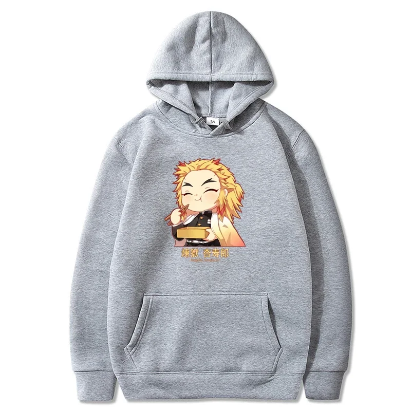 thumbnail image 1 of Sudadera con capucha de manga larga para mujer, suéter con estampado de Anime Demon Slayer, Kimetsu No Yaiba, Rengoku, Kyoujurou, Unisex, Otoño e Invierno, 1 of 3