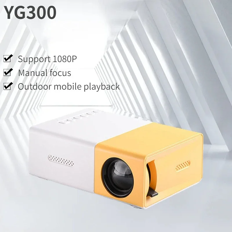 Portable Projector Mini Projector Video Projector YG300 Mini Projector Portable Projector Wifi Smart 1280 720P Full HD Office Home Theater Video Mini Mobile Projection