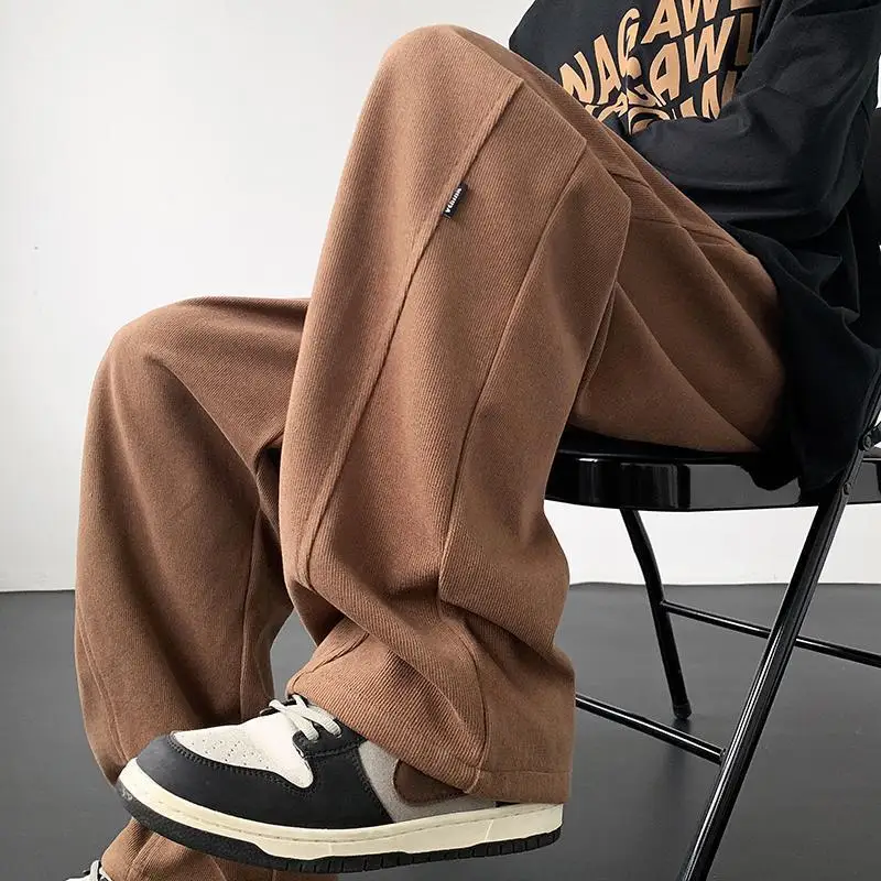 Fashion Korean simple casual pants men autumn new American street y2k hip hop trendy brand straight loose wide-leg trousers