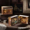 DIY Book Nook Kit with 3D Puzzle Model Building Wooden Bookshelf Bookend Toy Halloween Christmas Birthday Gift MINI-110 6