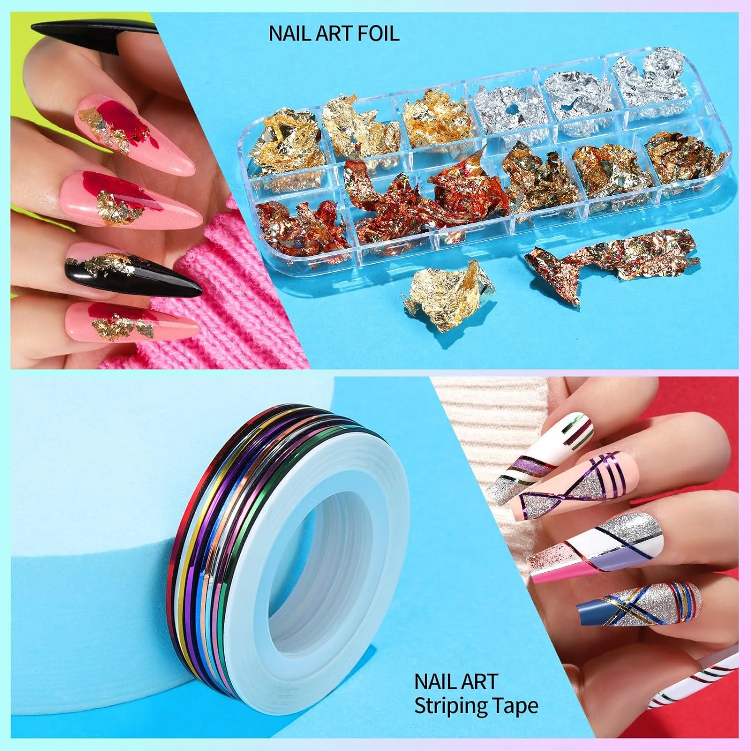 Creative, Versatile, and Comprehensive Nail Art Kit for Beginners with Fine Brushes, Dotting Tools, Colorful Tapes, Adhesive Sti