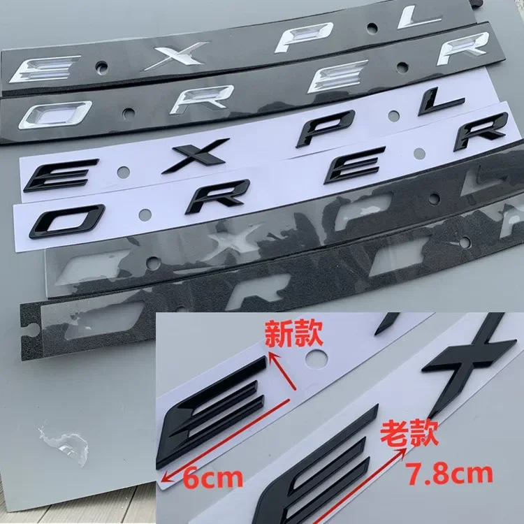 

Car Styling Front Hood cover Nameplate Sticker 2021 New Letters Emblem for ford EXPLORER Matte glossy black matte silver chrome