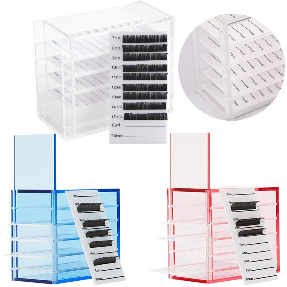 

5 Layers Eyelash Storage Box Acrylic Lash Pallet Holder Eyelash Tray Lash Boxes Packaging Display Stand Grafting Eyelashes Tools