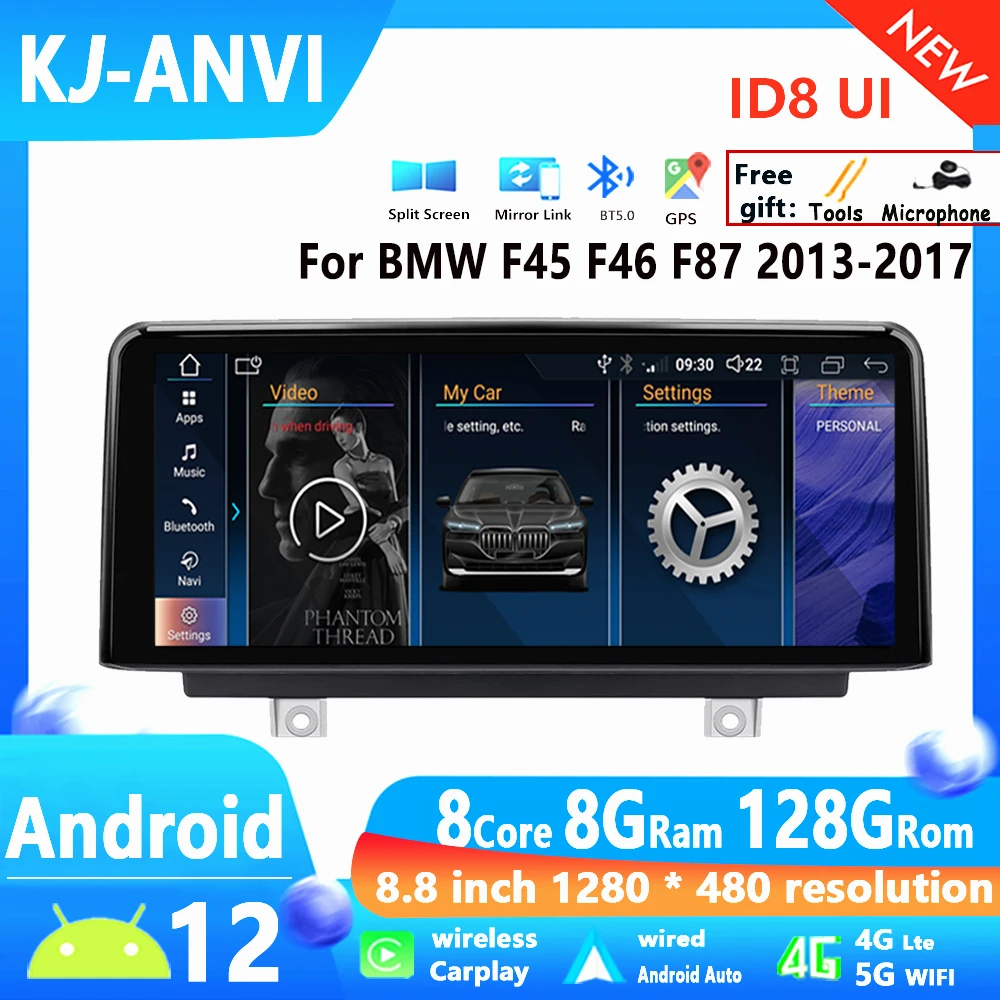 

Android 12 Car Radio ID8 Player For BMW F45 F46 F87 2013-2017 NBT WIFI 4G SIM BT Wireless Carplay Audio Auto GPS Navi Stereo