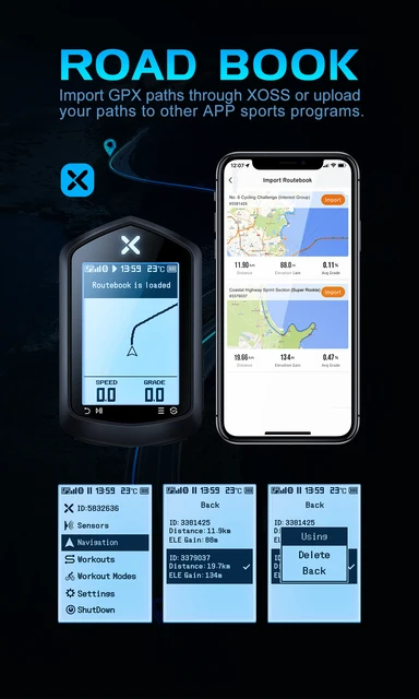 Ciclocomputer GPS XOSS NAV - Contachilometri Bici Senza Fili, Schermo 2.4 Pollici | Navigazione, Ricarica USB-C, IPX7 - Foto 10