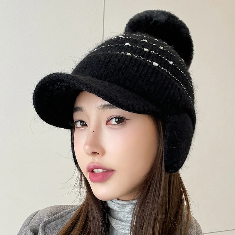 Women Winter Octagonal cap Outdoor Cycling Ear Protection Warmth Peaked Cap Casual Fashion Sun hat Bomber Hats
