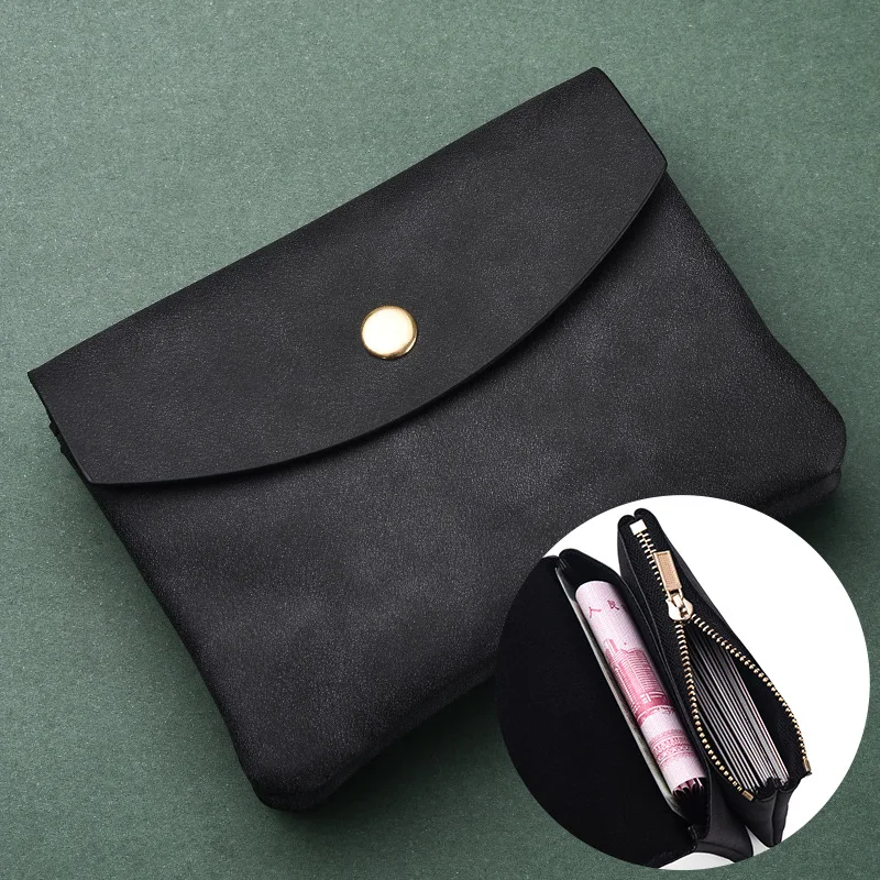 Vintage-Inspired Double Layer Coin Purse - Soft PU Leather Wallet with Multi-Pocket Zipper Bag