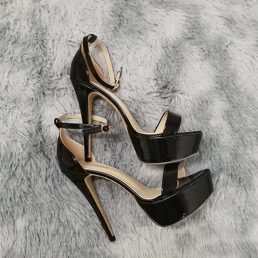 Women Sandals Stilettos Sexy Pumps Open Toes Supper High Heels Nighclub Platform Black Nude Party Wedding Shoes Large Size 43 5