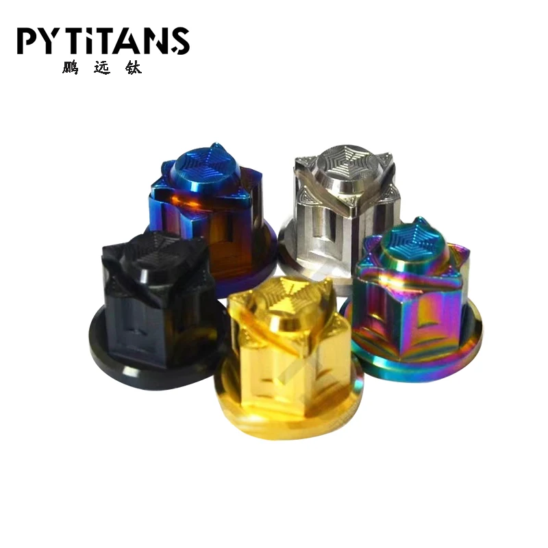 

Титановая гайка PYTITANS GR5 M10 и M8 (1,25) Шаг Ti Болт с сгоревшим синим для модификации мотоцикла