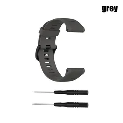 Premium Sports Silicone Strap | 22mm Replacement Watch Band Bracelet - Forerunner 745 (Grey)