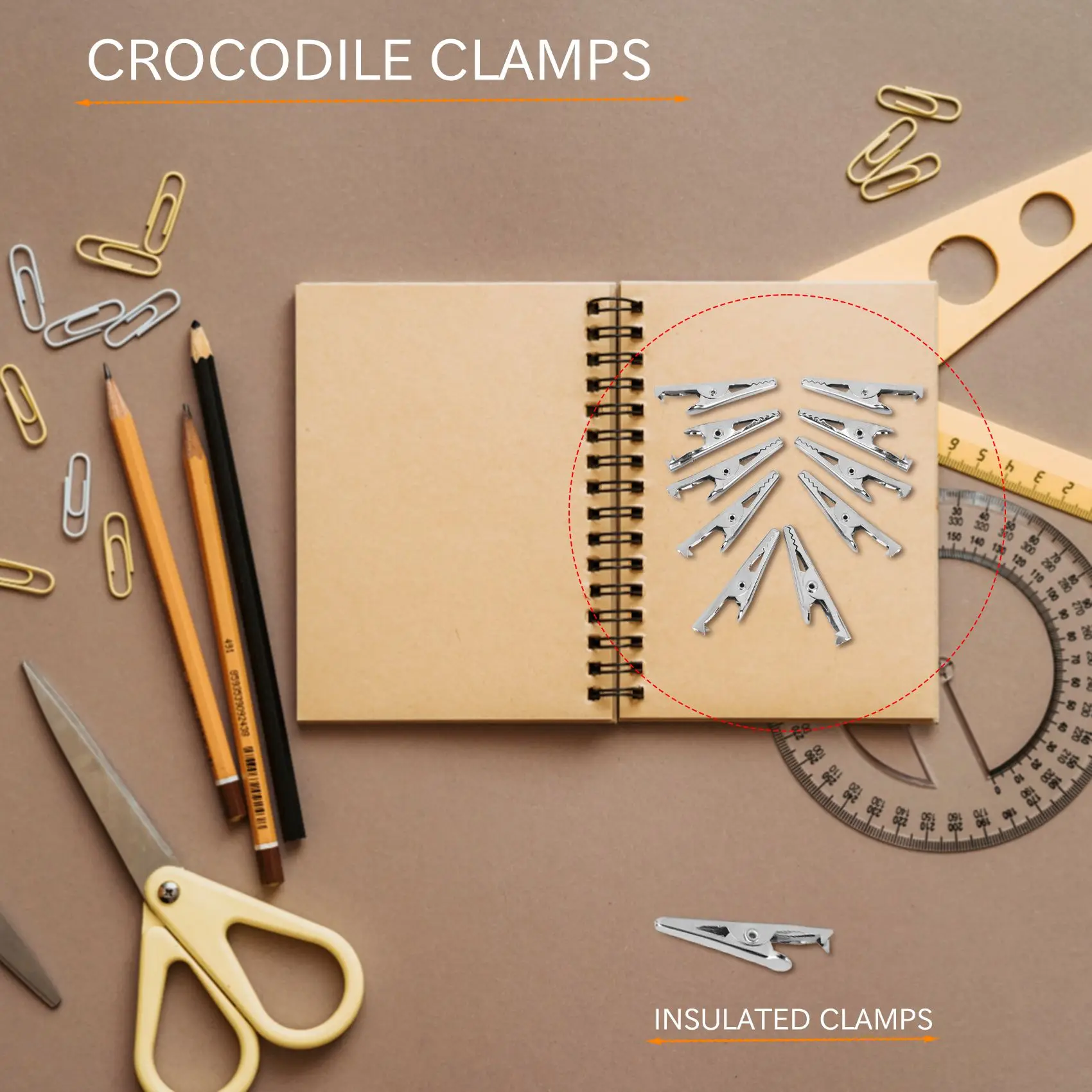 Silver Tone Metal Alligator Clip Crocodile Clamps 50 Pcs