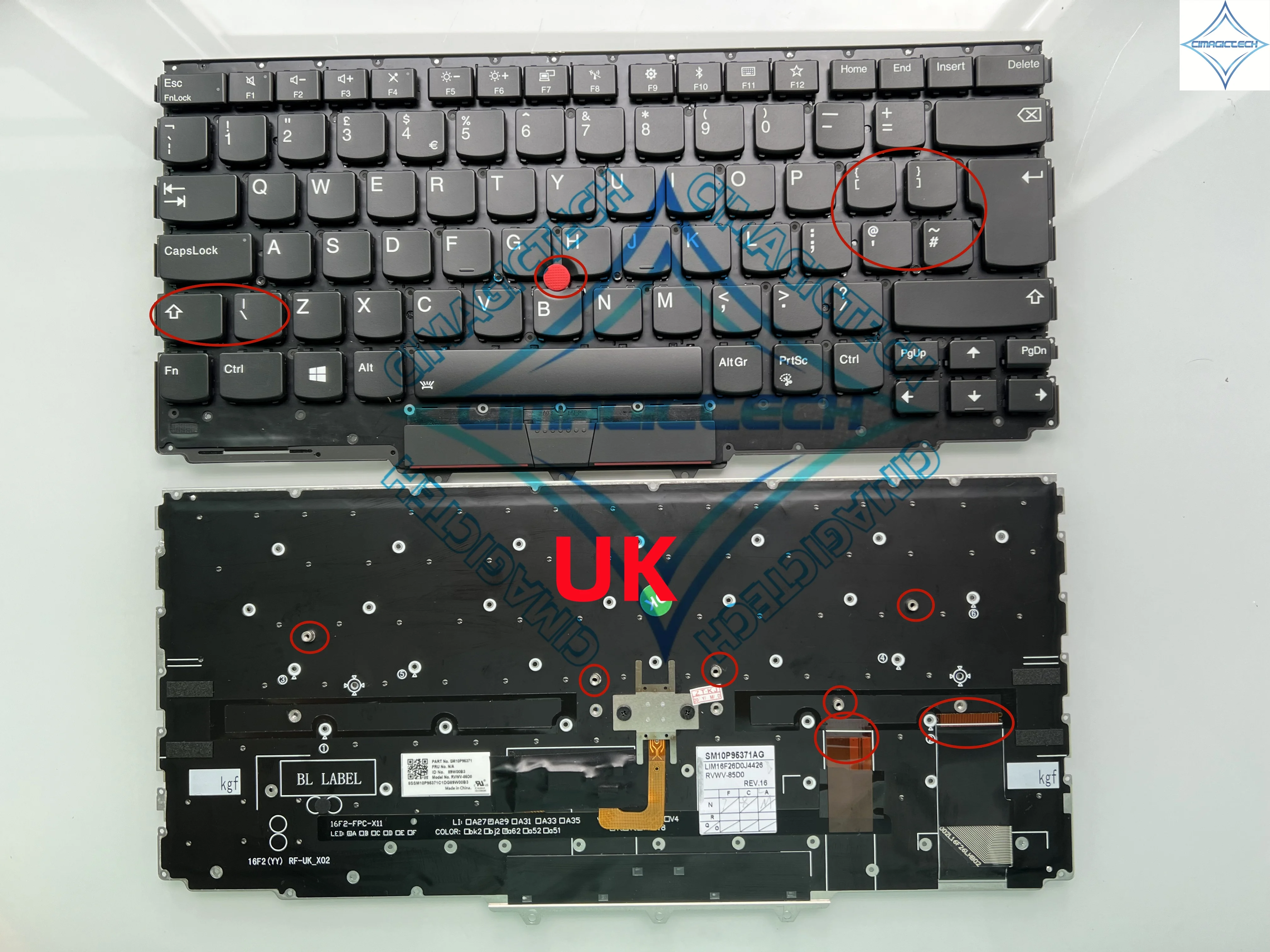 Clavier AZERTY Rétroéclairé Pour Lenovo ThinkPad X1 Yoga 2nd Gen – Noir – Occasion