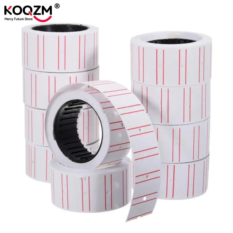 10 Rolls (500 Labels/Roll) White Self Adhesive Price Label Tag Sticker Office Supplies 20x12mm Price Label Paper Tag Sticker - 2