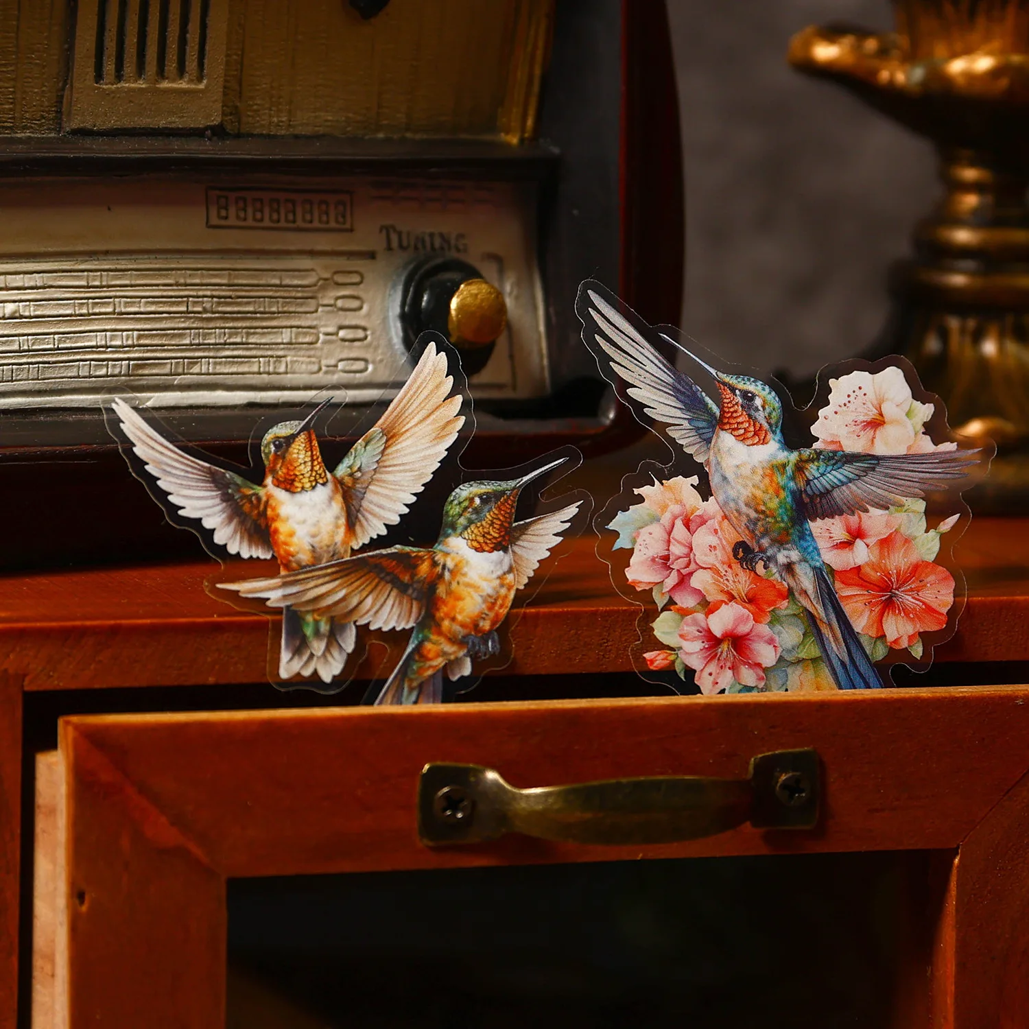 30Pcs Kawaii Scrapbook Stickers The Birds Of Prey Junk Journal Pet Gold Planner Stationery Sticker Planner Adesivo Decorativo