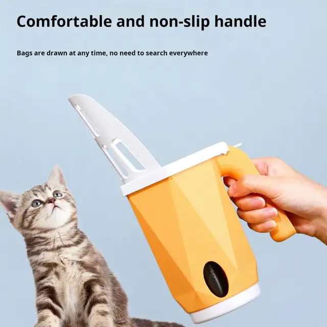 Cat Litter Shovel Scoop，with Trash Container，Cat Litter Shovel，Portable Poop Scooper，Kitty Litter Sifter，with Waste Dispenser 2