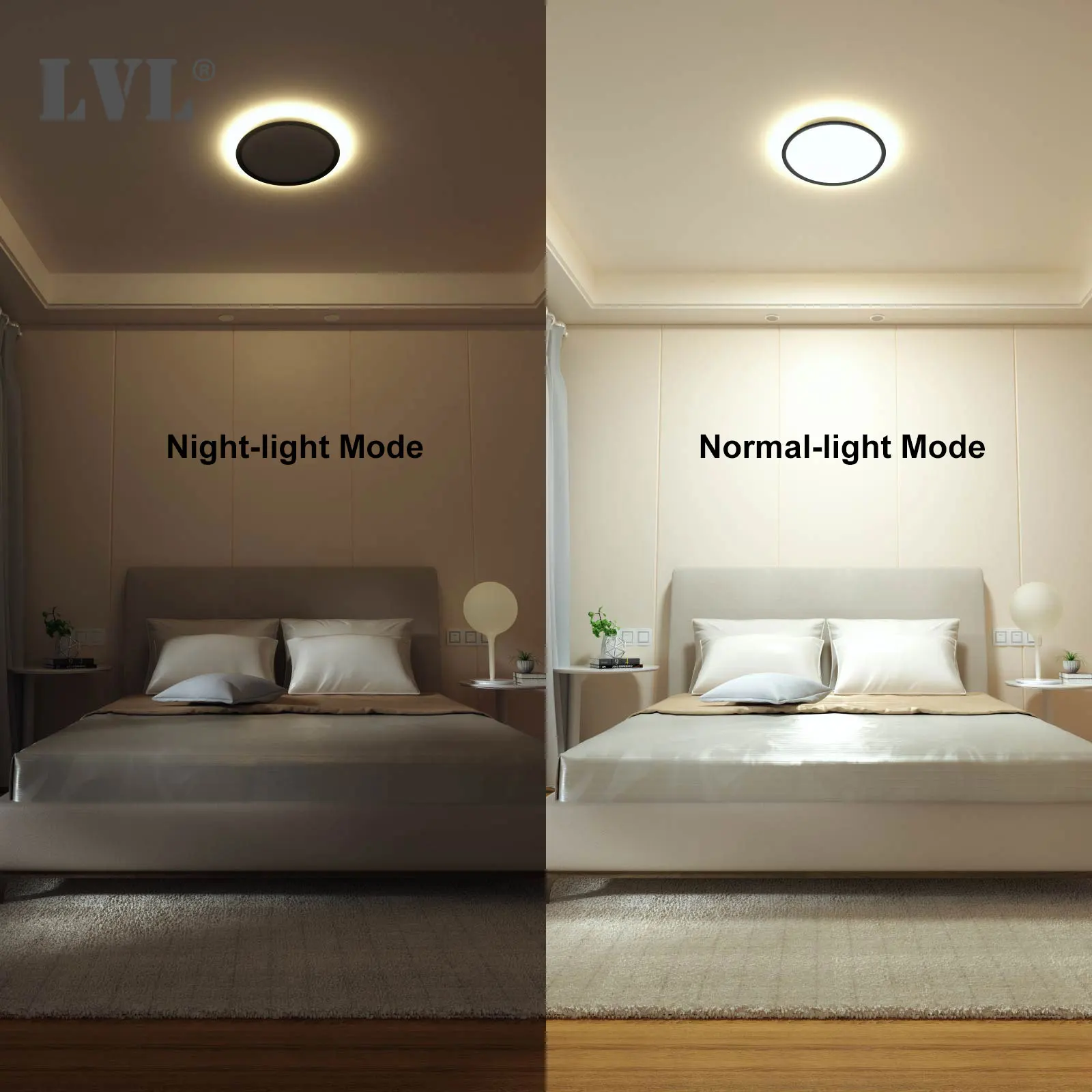 Modern Led Ceiling Light Wood CCT Integrated Night Light Home Children's room Kitchen Bedroom Bathroom Surface Flat Ceiling Lamp images - 6