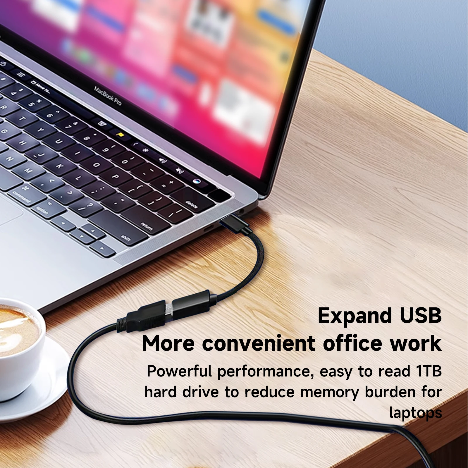USB-C-USB 어댑터, 스마트폰, 태블릿, 노트북 등을 위한 USB-C 남성-USB 여성 OTG 데이터 케이블