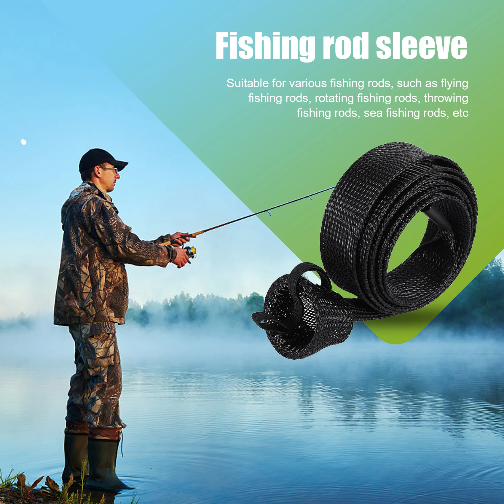 7Pcs Fishing Rod Cover,Casting/Spinning Fishing Rod Socks Braided Mesh Rod  Sleeve Cover Protector Pole Gloves - AliExpress