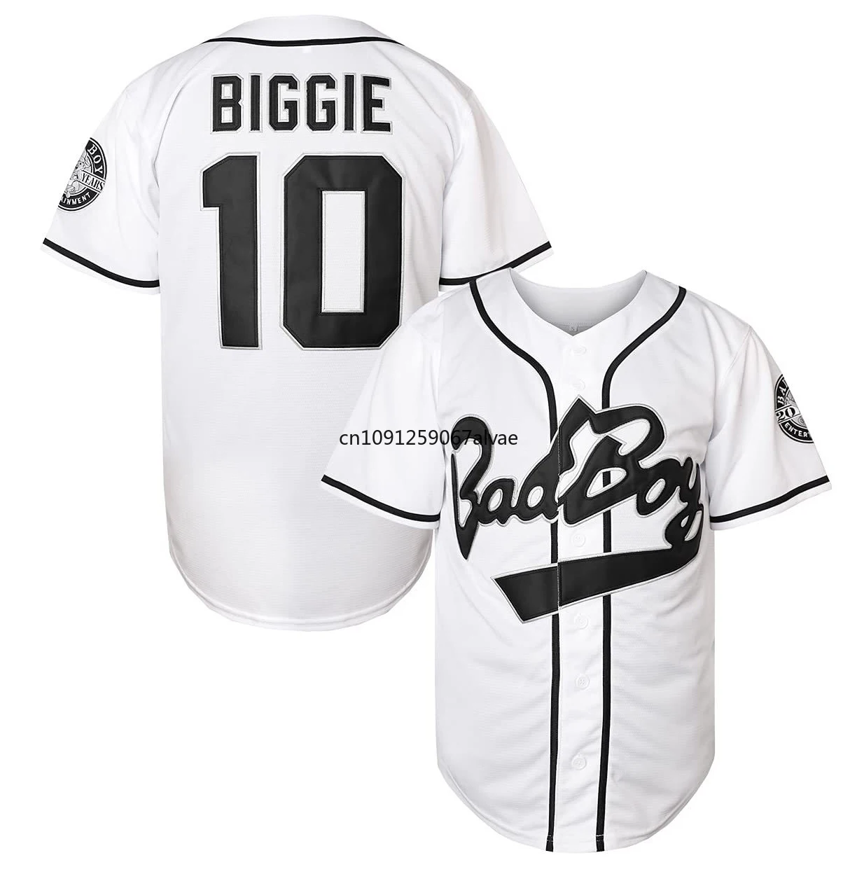 Biggie Smalls Baseball Jersey 10 Badboy Baseball Jersey BG Movie Mens Shirt Cosplay Clothing All Stitched Us Size S-XXXL