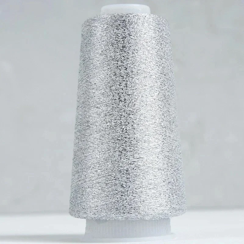 Metallic Gold & Silver Yarn Thread - 50g Roll, 2500m of Shimmering DIY Knitting & Sewing Craft Material