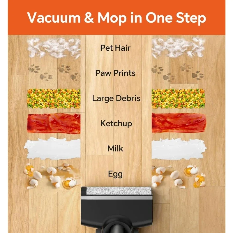 Wet Dry Vacuum Cleaner,Cordless Vacuum Mop All in One for Hard Floors,Lightweight Floor Cleaner for Sticky Messes Edge Cleaning