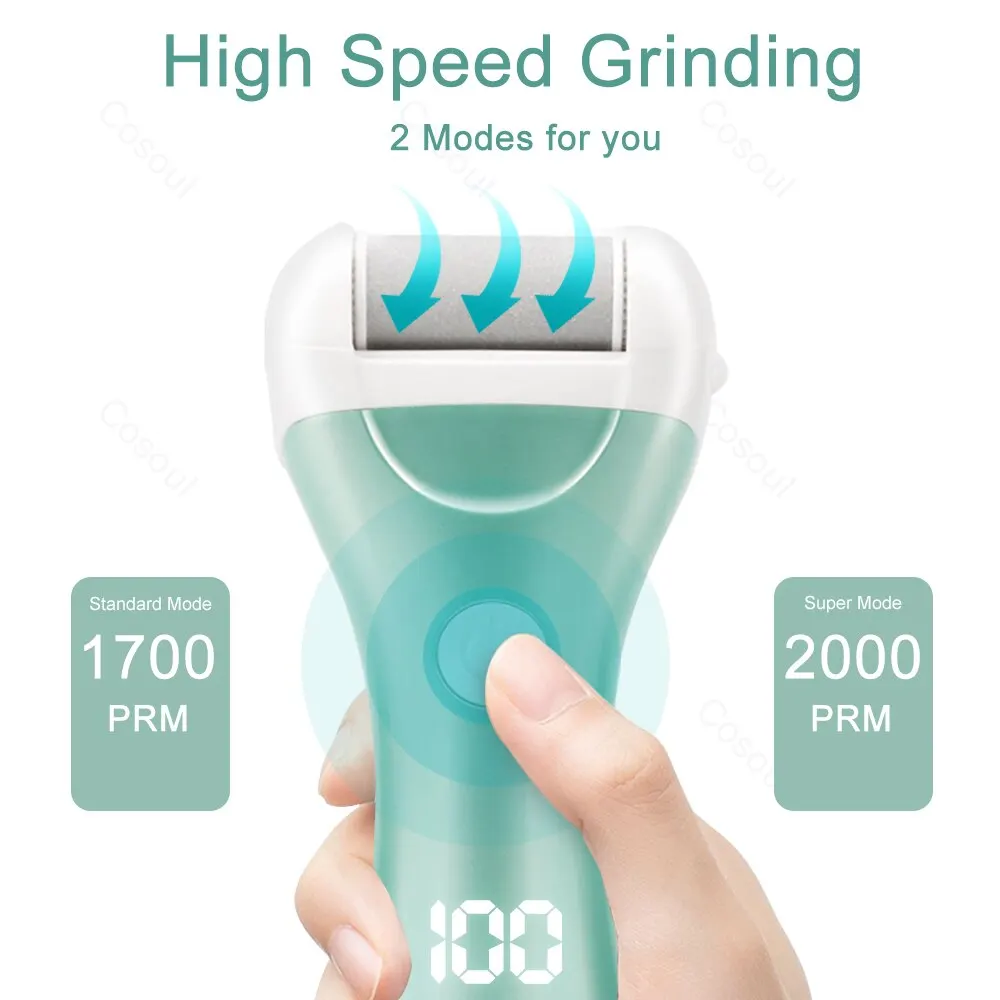 Electric Foot File Pedicure Tools Feet Callus Removers Rechargeable Foot Scrubber Feet Care for Dead Hard Cracked Dry Skin electric foot grinder electric foot file electric foot callus remover