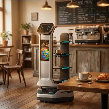 Robot di Servizio per Hotel e Ristoranti, Macchina Intelligente per la Navigazione Automatica e la Consegna di Cibo
