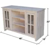 IC International Concepts International Concepts 2 Doors and Two Shelf Entertainment/TV Stand, Unfinished 2