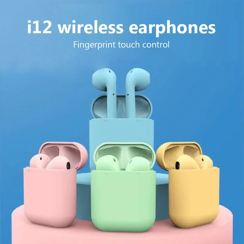 Bluetooth Earphones New i12 TWS Wireless Bluetooth Headset with Mic In-Ear Stereo Earbuds Fone Bluetooth Earphones Sports Gaming Headphones