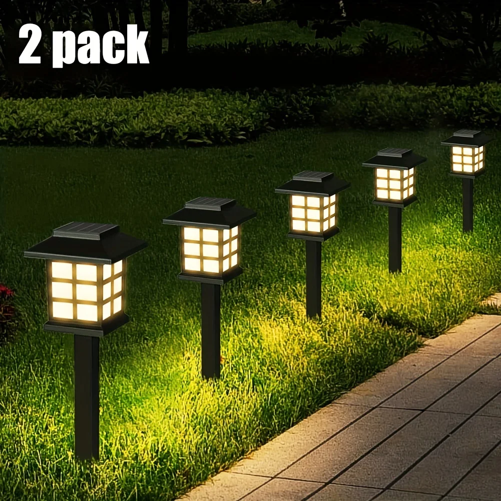 2pcs Outdoor Solar Garden Lights Waterproof House LED Pathway Light Sensor Solar Landscape Lights For Yard Patio Walkway Garden 2pcs wooden mini foldable table models exquisite mini furniture mini house decor