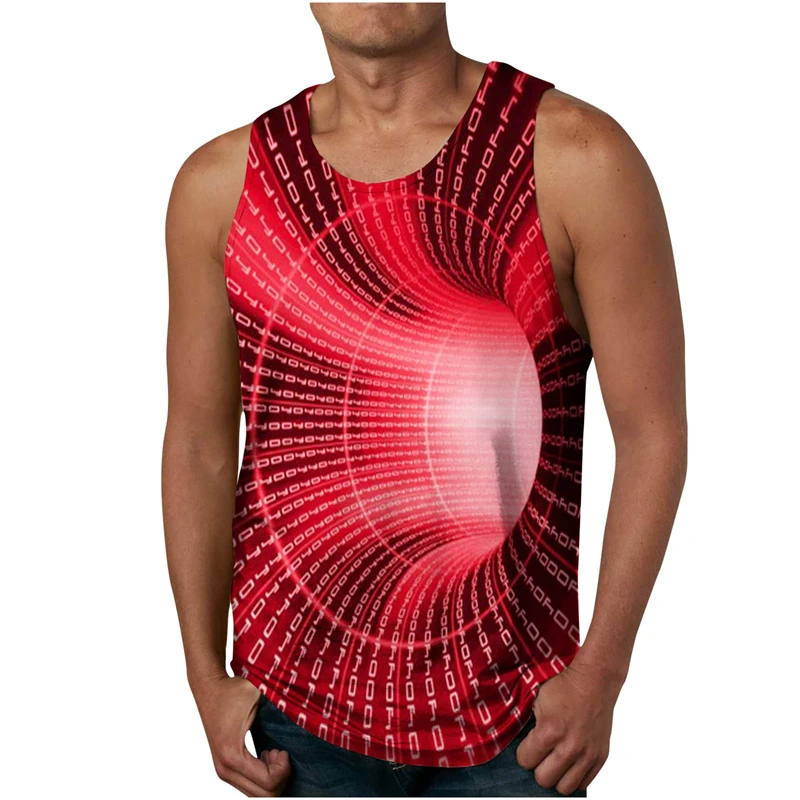 

New Men/Women 3D Printed Optical Illusion Daily Casual Vest Fashion Streetwear Men Loose Sporting Tank Top Sleeveless Tank Tops