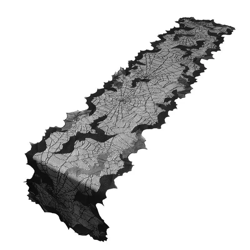 

Cobweb Table Runner Halloween Spooky Bat Cobweb Lace Table Runner 13x68 Inch Halloween Decorations Dinner Table Cover For
