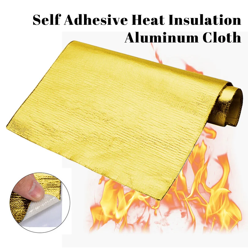 30x150cm Car Heat Protect Film Insulation Mat Self-adhesive Aluminum Foil Paper High Temperature Cloth Vinyl Fiberglass Films heat insulation mat