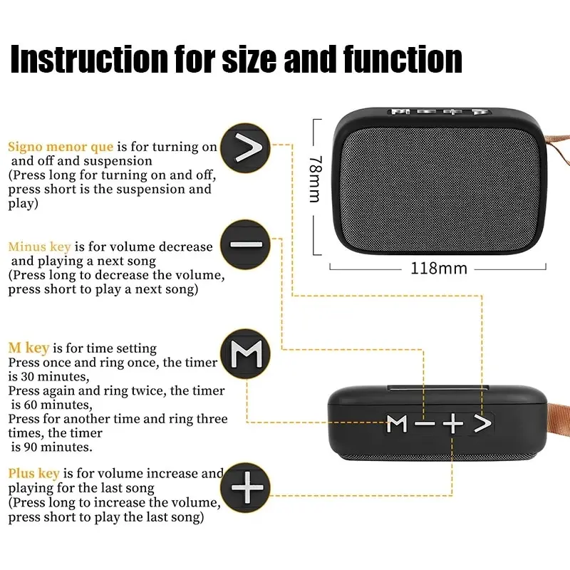 Portable Speakers Outdoor Bluetooth 5.0 Mini Oxford