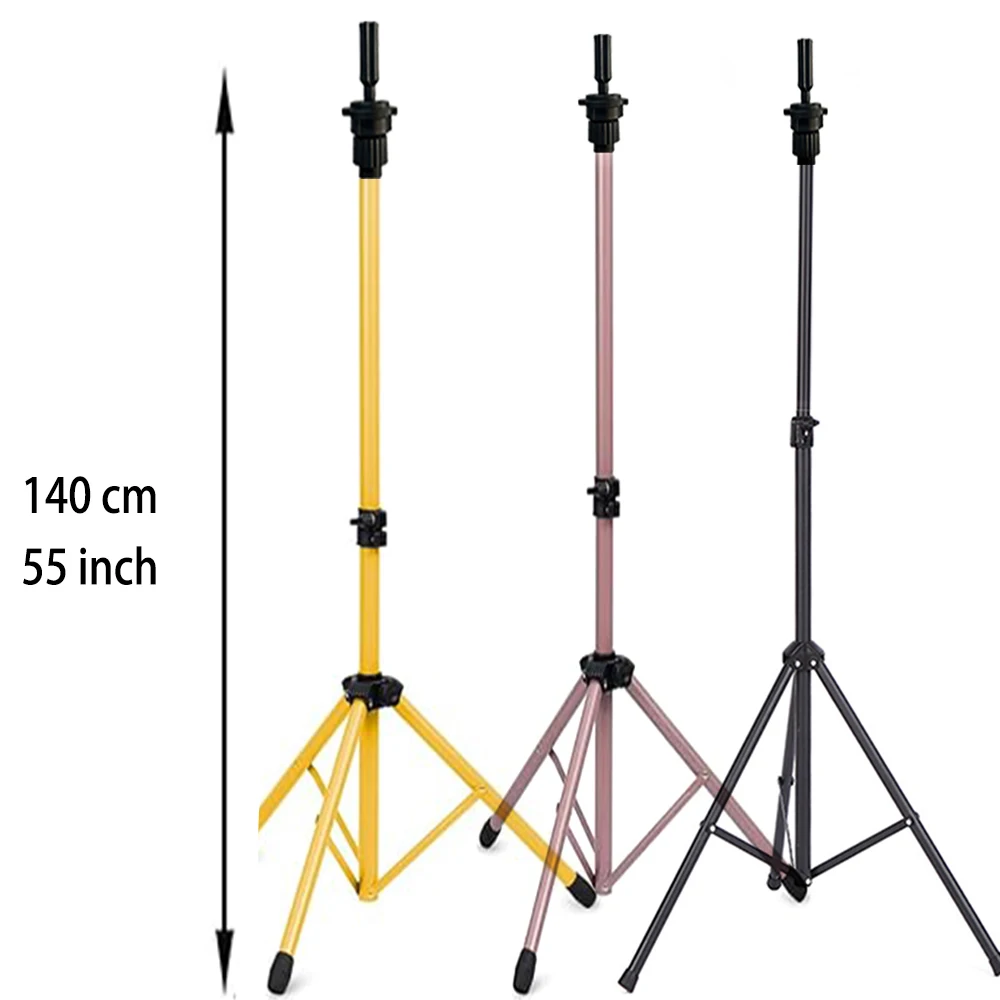 Soporte de cabeza de Peluca de Metal, trípode ajustable, soporte de cabeza de Maniquí, cosmetología, peluquería, soporte de cabeza de entrenamiento para cabezas de bloque de lona