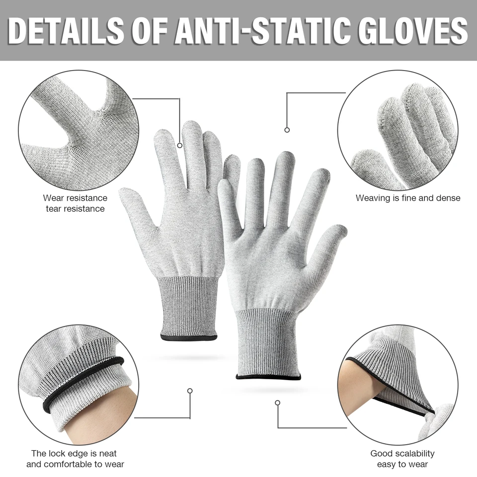 Guantes Antiestáticos / Antideslizantes Con Revestimiento Antiestático