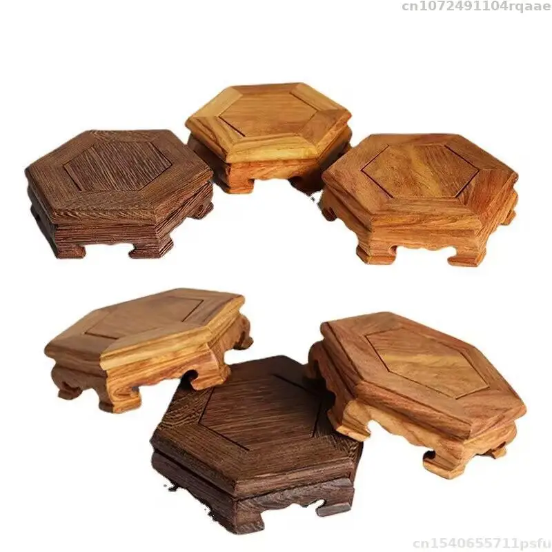 Description Picture 3 of itemWooden Decorative Shelves Tea Sets Vase Pedestal Crafts Indoor Folwer Pot Bonsai Plant Wood Base Buddha Incense Display Stand