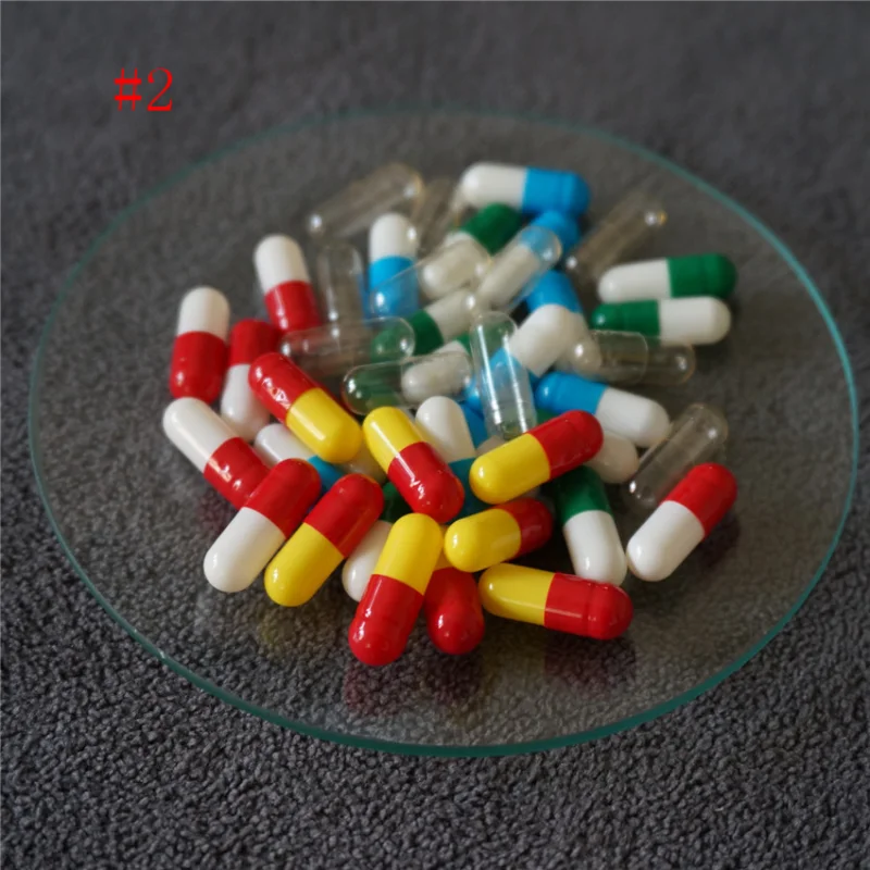 2 1000/5000pcs 2 Size High Quality Colored Hard Gelatin Empty Capsules