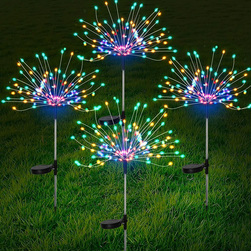 Solar Firework Lights 90/120/150/200 LED Fireworks Lamp Garden Lawn Landscape Decoration Holiday Christmas Lights Solar Lamp