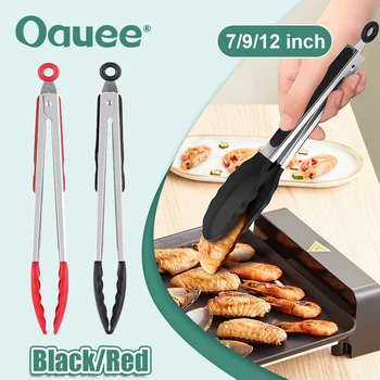 실리콘 바베큐 그릴 집게, 주방 요리, 샐러드 빵 지그, 붙지 않는 팬 바베큐 클립, 스테인레스 스틸 클립, 주방 액세서리
