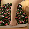 1pcs Flamingo Banana Pattern Brushed Fitted Sheet, Printed Bed Cover For Bedroom,Bedding (Excluding Pillowcases) 4