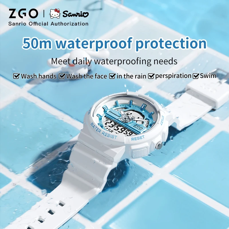 ZGO X Sanrio Cinnamoroll Electronic Watch for Schoolgirl Middle and High School Students Girls Waterproof Wristwatch Gift 863 4